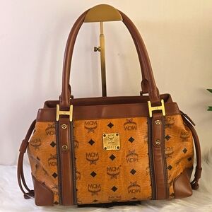 MCM Brown and Tan Shoulder Bag